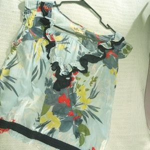 Hollister summer blouse splashes of colors top M